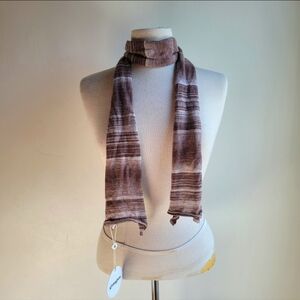 NWT GIMAGUAS JULIETA SCARF Wool Blend Brown Striped Knit O/S